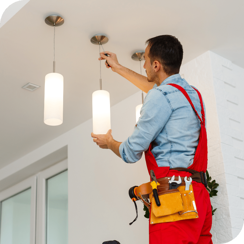 electrician installing new lighting