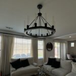 chandelier installed in living room