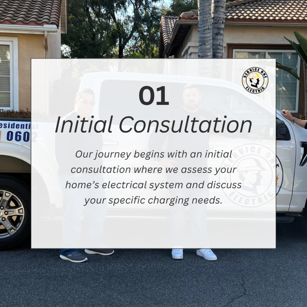 Initial Consultation process for service one electric ev charger install