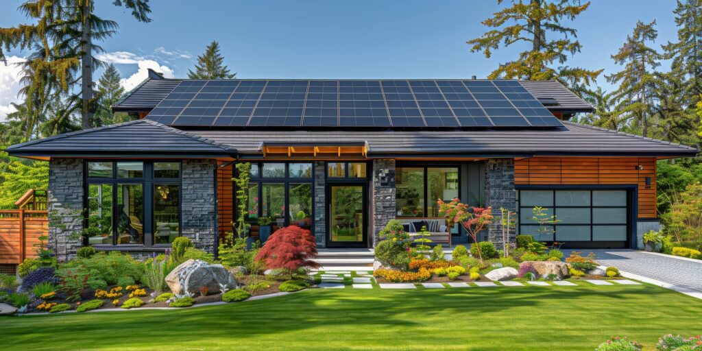 solar panels on a home