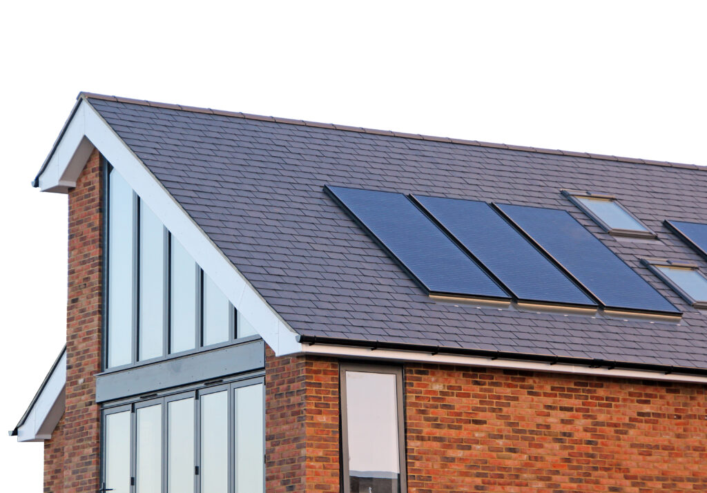 solar panels on a home